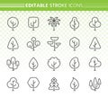 Abstract Tree simple black line icons vector set Royalty Free Stock Photo