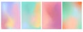 Abstract trend gradient pastel color blur backgrounds set for design concepts, web, presentations, banners, posters and prints.