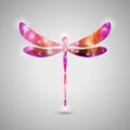 Abstract Trendy Colorful Dragonfly Icon Royalty Free Stock Photo