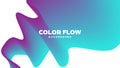 Abstract trendy geometric background with liquid gradient. Colorful dynamic curve wave. Modern motion banner. Vector Royalty Free Stock Photo