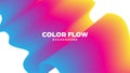 Abstract trendy geometric background with liquid gradient. Colorful dynamic curve wave. Modern motion banner. Vector