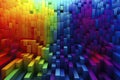 Abstract trendy rainbow 3d cubes background