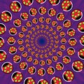 Abstract trendy round optical illusion, motion simulation