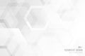 Abstract trendy technology of gradient white and gray hexagonal element pattern artwork design background. illustration vector Royalty Free Stock Photo