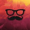 Abstract Triangle Background With Hipster Moustaches