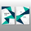 Abstract triangle Blue green purple polygon annual report Leaflet Brochure Flyer template design, book cover layout design Royalty Free Stock Photo