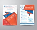 Abstract triangle brochure flyer design layout template in A4 si Royalty Free Stock Photo