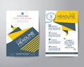 Abstract triangle brochure flyer design layout template in A4 si Royalty Free Stock Photo