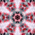 Abstract triangle colorful circle backdrop. Mosaic red white grey round