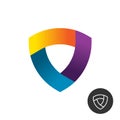 Abstract triangle colorful ribbon shield logo