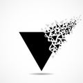 Abstract triangle with explosion on small splinters Royalty Free Stock Photo