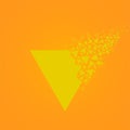 Abstract triangle with explosion on small splinters Royalty Free Stock Photo