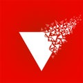 Abstract triangle with explosion on small splinters Royalty Free Stock Photo