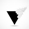 Abstract triangle with explosion on small splinters Royalty Free Stock Photo