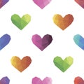 Abstract triangle heart seamless pattern backgrounds. Wrapping paper, postcard design. Royalty Free Stock Photo