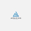 Abstract triangle letter A logo line modern Royalty Free Stock Photo