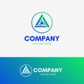 Abstract Triangle Logo with circle outline