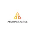 Abstract triangle logo with initial letter A design template illustration
