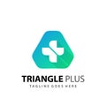 Abstract Triangle Plus Medical Icon Logo Design Vector Illustration Template Royalty Free Stock Photo