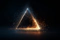 Abstract triangle shape made of glowing particles Royalty Free Stock Photo