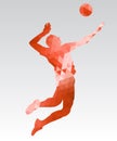 Abstract triangle volleyball player silhouette Royalty Free Stock Photo