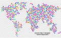 Abstract triangle World Map on white background. Geometric vector pattern