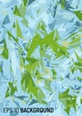 Abstract triangles background. Light blue and grass green polylines