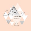 Abstract triangles composition in pastel colors