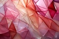 Abstract triangles harmonize shades of pink, white, and gleaming gold, visual enchantment