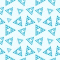 Abstract Triangles Shape Ornament . Triangular Geometric Seamless Pattern Design Template. Light Blue and Cyan Color Theme Royalty Free Stock Photo