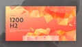 Abstract Triangulated Background with Dynamic Red Orange Colored Pattern. Modern Geometric Texture with Low Poly Triangles