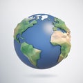 Abstract triangulated globe 3d rendering Royalty Free Stock Photo