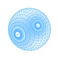 Abstract triangulation sphere node color top line Royalty Free Stock Photo