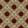 Abstract tribal ethnic seamless pattern. Vector modern decorative background. Greek key, meanders geometric golden ornaments with Royalty Free Stock Photo