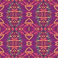 Abstract Tribal vintage indian textile ethnic seamless pattern ornamental. Vector colorful geomertric art background Royalty Free Stock Photo