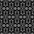 Abstract tribe dark ornament seamless vector pattern. Royalty Free Stock Photo