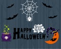 Abstract Trick Or Treat Happy Halloween Pumpkin Horror Spider Holiday