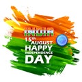 Abstract tricolor Indian flag watercolor background frame for Happy Independence Day of India