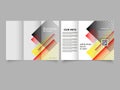 Abstract trifold brochure with geometric shapes. Catalog Vector