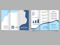 Abstract trifold brochure with liquid shapes. Advertising leaflet. Presentation graph.