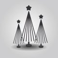 Abstract triple Christmas trees with star on top