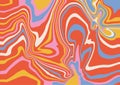 Abstract trippy background with with liquid flowing lines in vintage rainbow colors. Simple flat vector illustration. Royalty Free Stock Photo