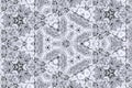 Abstract Trippy Kaleidoscope Art Pattern with White Flowers and Designs Royalty Free Stock Photo