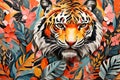 abstract tropical animal, spots ,paint brush strokes, exotic tiger lines