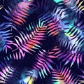 Abstract tropical flowers leaves seamless print repeat pattern background
