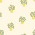 Beautifull tropical flowers and leaves seamless pattern design