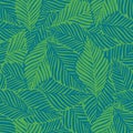 Abstract tropical pattern, palm leaves seamless floral background Royalty Free Stock Photo