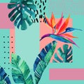 Abstract tropical summer design in minimal style.