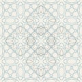 Abstract tessellation pattern with tangled lines. Blue and dark grey structure on light cream background.