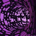 Abstract Tunnel. Futuristic Style. 3D Abstract Surface. Turning Tube Tunnel. Perspective Background.